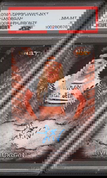 LIV Morgan 2016 Topps WWE NXT Autograph Bronze 04/50 PSA 8 Auto