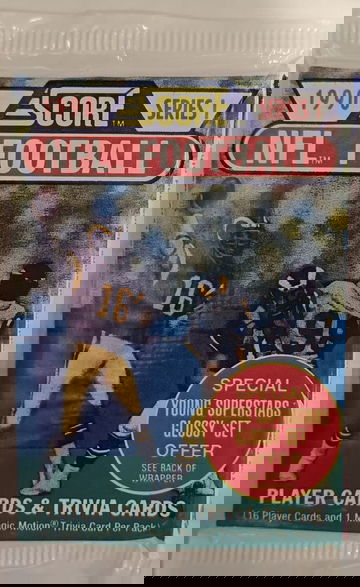 1990 Score NFL Football Card Pack Series 1 - Factory Sealed, New - 16 Cards