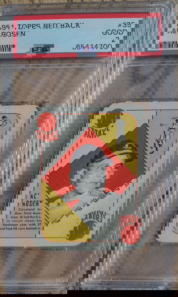 1951 Topps Red Back Al Rosen PSA 2