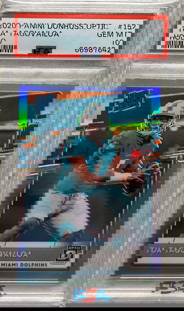 2020 Donruss Optic Tua Tagovailoa Silver Holo Rated Rookie PSA 10 Dolphins RC