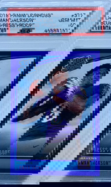 PSA 10 Lamar Jackson Blue Press Proof