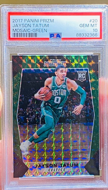 2017 Panini Mosaic Jayson Tatum Green Prizm Rookie PSA 10