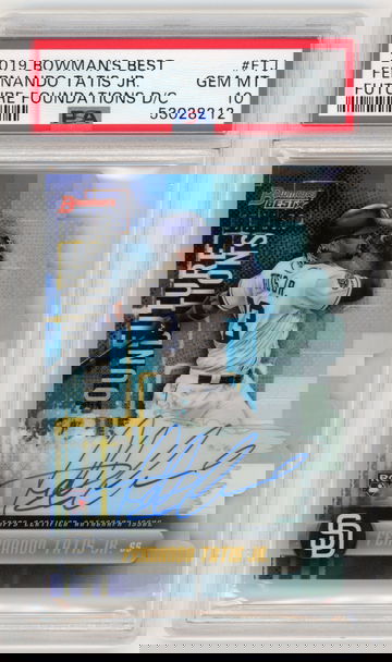 Fernando Tatis Jr 2019 Bowmans Best RC Die Cut Auto #74/150 PSA 10 Gem-Mint