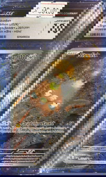 2024 Pokémon Stunfisk Surging Sparks 202/191 Alt Art CGC 10 Gem Mint