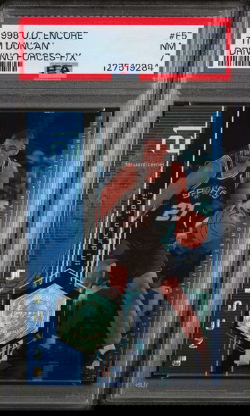 1998 Upper Deck Encore Driving Forces F/X Tim Duncan #F5 /500 PSA 7