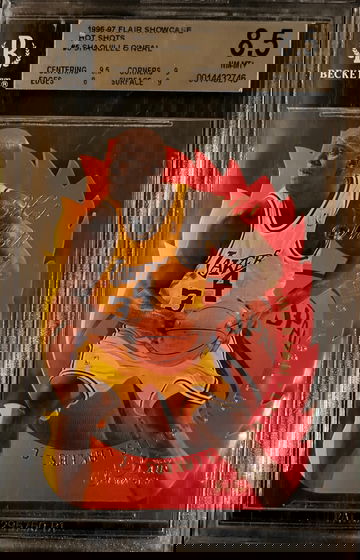 1996-97 Flair Showcase Hot Shots Die-Cut #5 Shaquille O'Neal BGS 8.5 NM-MT+