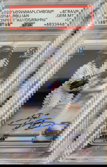 2020 Bowman Chrome Vidal Brujan Autograph PSA 10 GEM MINT