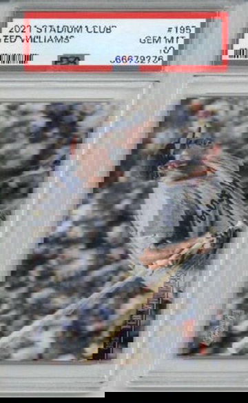 2021 TOPPS STADIUM CLUB #195 TED WILLIAMS CARD BOSTON RED SOX PSA 10