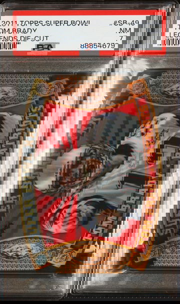 2011 TOPPS SUPER BOWL LEGENDS GIVEAWAY DIE CUT #49 TOM BRADY PSA 7