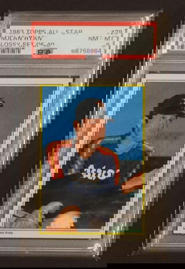 1983 Topps Glossy Set of 40 Nolan Ryan #28 PSA 8