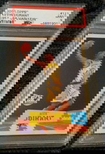 Kevin Durant 2007 topps rookie card 1957-58 variation psa 9 mint