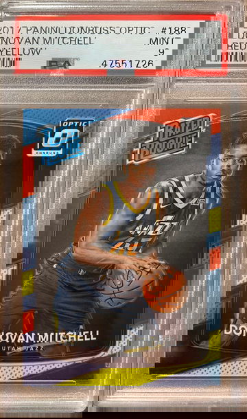 Donovan Mitchell 2017 Optic Red/Yellow RC PSA 9