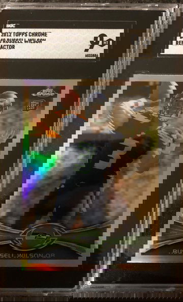 2012 Topps Chrome Refractor Russell Wilson SGC 9 Mint