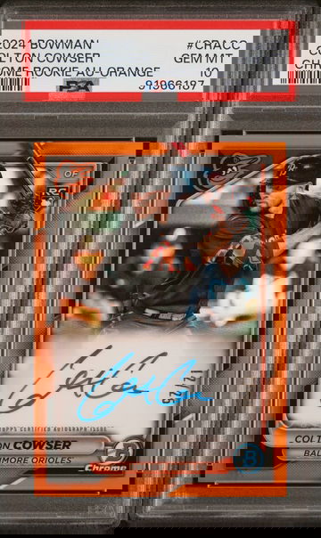 2024 Bowman Chrome Orange Colton Cowser #CRA-CC RC Auto /25 PSA 10