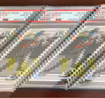 2x LOT BOBBY WITT JR 2020 BOWMAN CHROME PSA 10 Gem Mint 