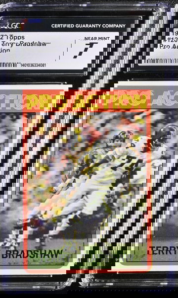 1972 TOPPS TERRY BRADSHAW PRO ACTION #120 CGC 7 FT.A3.1