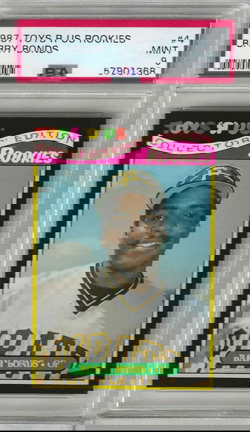 1987 Toys R Us Rookies Barry Bonds RC #4 *PSA 9* Giants Pirates