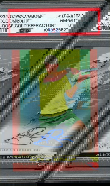 2024 Topps Chrome Rose Gold Refractor Alex de Minaur #TCA-ADM Auto /20 PSA 8