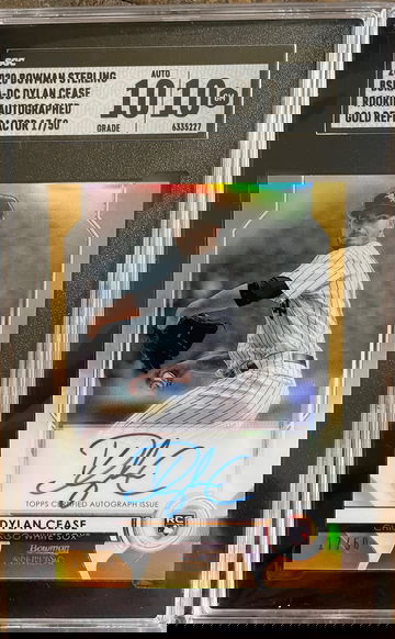 2020 Bowman Sterling Dylan Cease RC Auto Gold Refractor 17/50 SGC 10/10