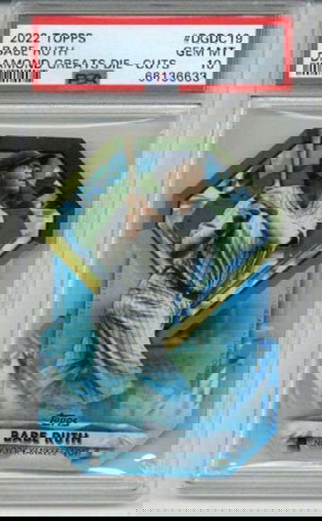 2022 TOPPS DIAMOND GREATS DIE CUTS #DGDC19 BABE RUTH YANKEES PSA 10 LOW POP RARE