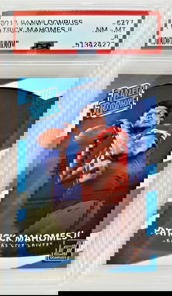 2017 Donruss Rated Rookie Patrick Mahomes II RC PSA 8 Nm-Mt 