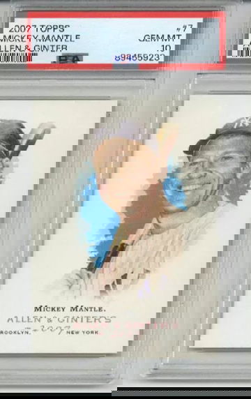 2007 TOPPS ALLEN & GINTER #7 MICKEY MANTLE CARD NEW YORK YANKEES PSA 10 LOW POP