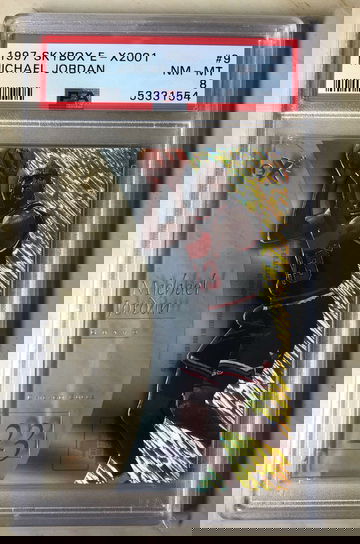 1997 Skybox E-X2001 Michael Jordan #9 Bulls PSA 8 NM-MINT Die-Cut Acetate