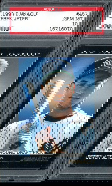 1993 PINNACLE #457 DEREK JETER PSA 10 DEAD CENTERED GEM MINT RC
