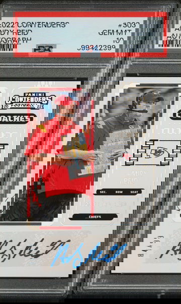 2022 Panini Contenders Coaches Ticket Andy Reid #303 Auto /99 PSA 10