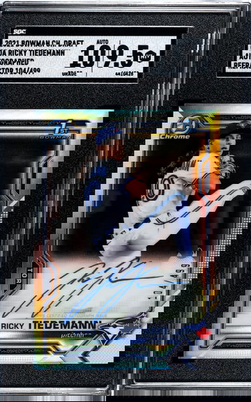 Ricky Tiedemann Auto 2021 Bowman Chrome Draft CDA-RTI 104/499 Refractor