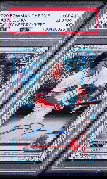 2020 Bowman Chrome Speckle Refractor Jarren Duran #CPA-JD Auto /299 PSA 10