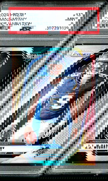 2024 Panini Prizm Rookie Variation JJ McCarthy #13 RC PSA 9