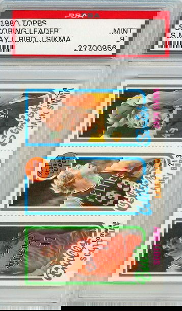 1980 Topps Scoring Leader May #47 Bird#30 Sikma #232 PSA 9 P1296