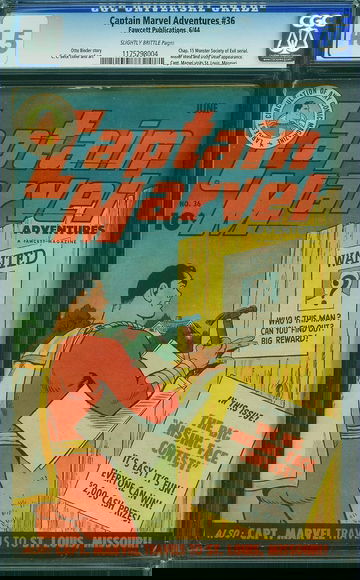 CAPTAIN MARVEL ADVENTURES #36, CGC 4.5 VG+