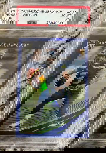 2018 Panini Donruss Optic Russell Wilson Blue PSA 9 Mint