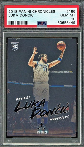 Luka Doncic 2018-19 Panini Chronicles Luminance RC #166 PSA 10 GEM MINT Mavericks Rookie!