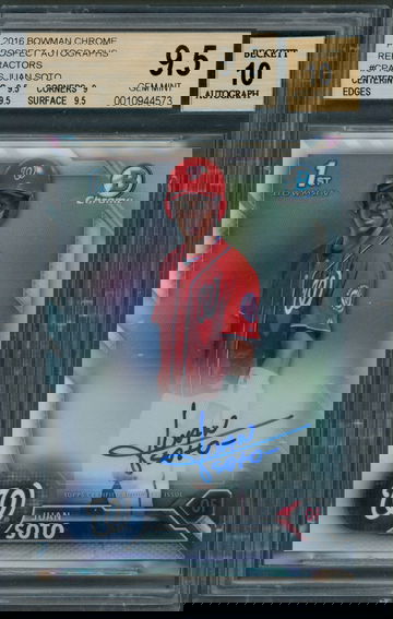 Juan Soto 2016 Bowman Chrome Refractor Auto #/499 BGS 9.5 Gem Mint