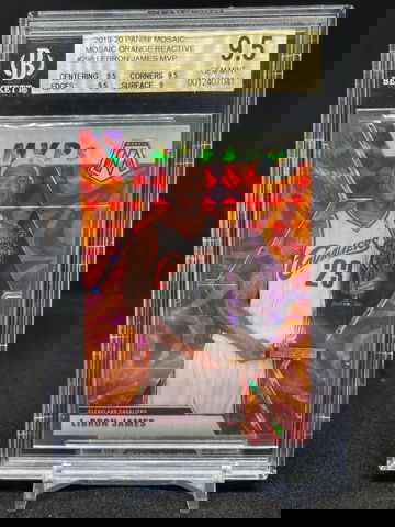 2019-20 Panini Mosaic Lebron James Orange Reactive MVP BGS 9.5