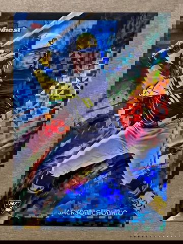 2024 Topps Finest Jackson Chourio 11 Blue Checker /99 Common Brewers RC