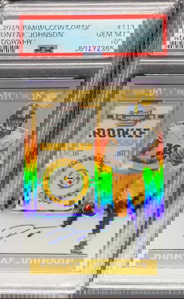 2019 Panini Optic Contenders Diontae Johnson Rookie Holo Auto PSA 10 Gem Mint