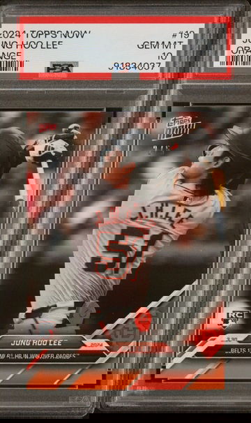 2024 MLB Topps Now #19 Jung Hoo Lee Orange 2/5 RC Rookie 1st Home Run PSA 10