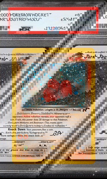 2000 Pokémon Team Rocket Dark Dugtrio #6/82 Holo PSA 6