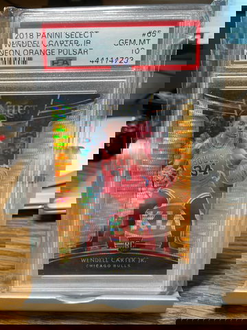 2018 Wendell Carter Jr. Panini Select RC Neon Orange Pulsar / 13 PSA 10