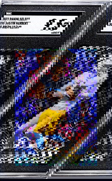 2022 Panini Select #155 Justin Herbert Blue Prizm /149 SGC 9.5