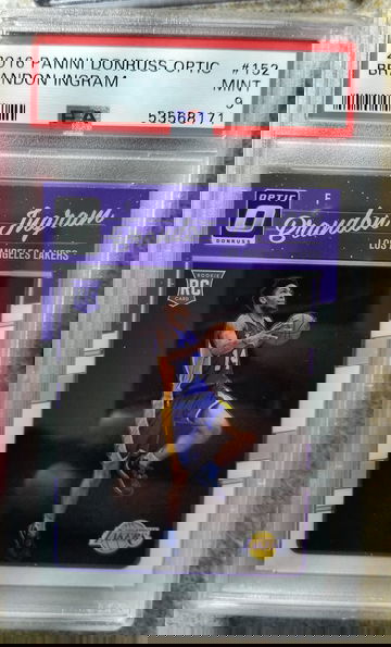 Brandon ingram 2016 Donruss optic Rookie rc psa Mint 9