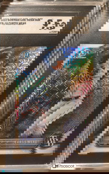 CURTIS MEAD 2022 Bowman Chrome 1st Mega Box Refractor SP SGC 9.5 MINT TB Rays