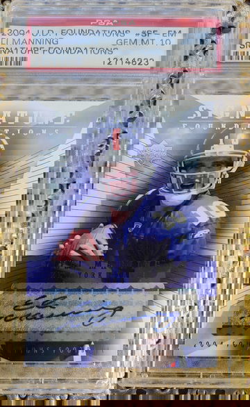 2004 U.D. Foundations Eli Manning Signature Foundations PSA 10