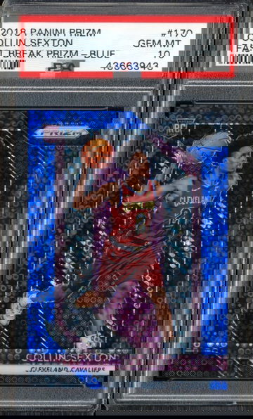 2018 Panini Prizm COLLIN SEXTON Rookie RC Fast Break BLUE PRIZM /175 PSA 10 GEM