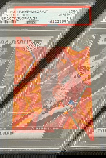 Tyler Herro 2019 Mosaic Prizm Debut Reactive Orange PSA 10