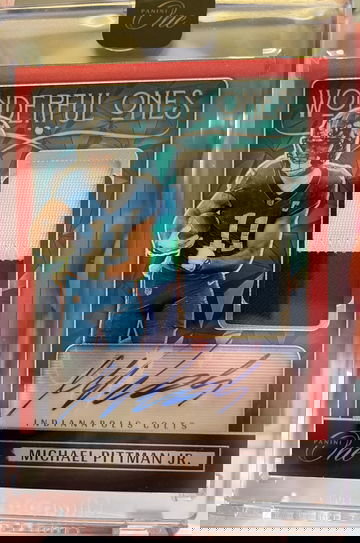 2025 0ne on One Michael Pittman jr wonderful ones patch and autograph 33/68